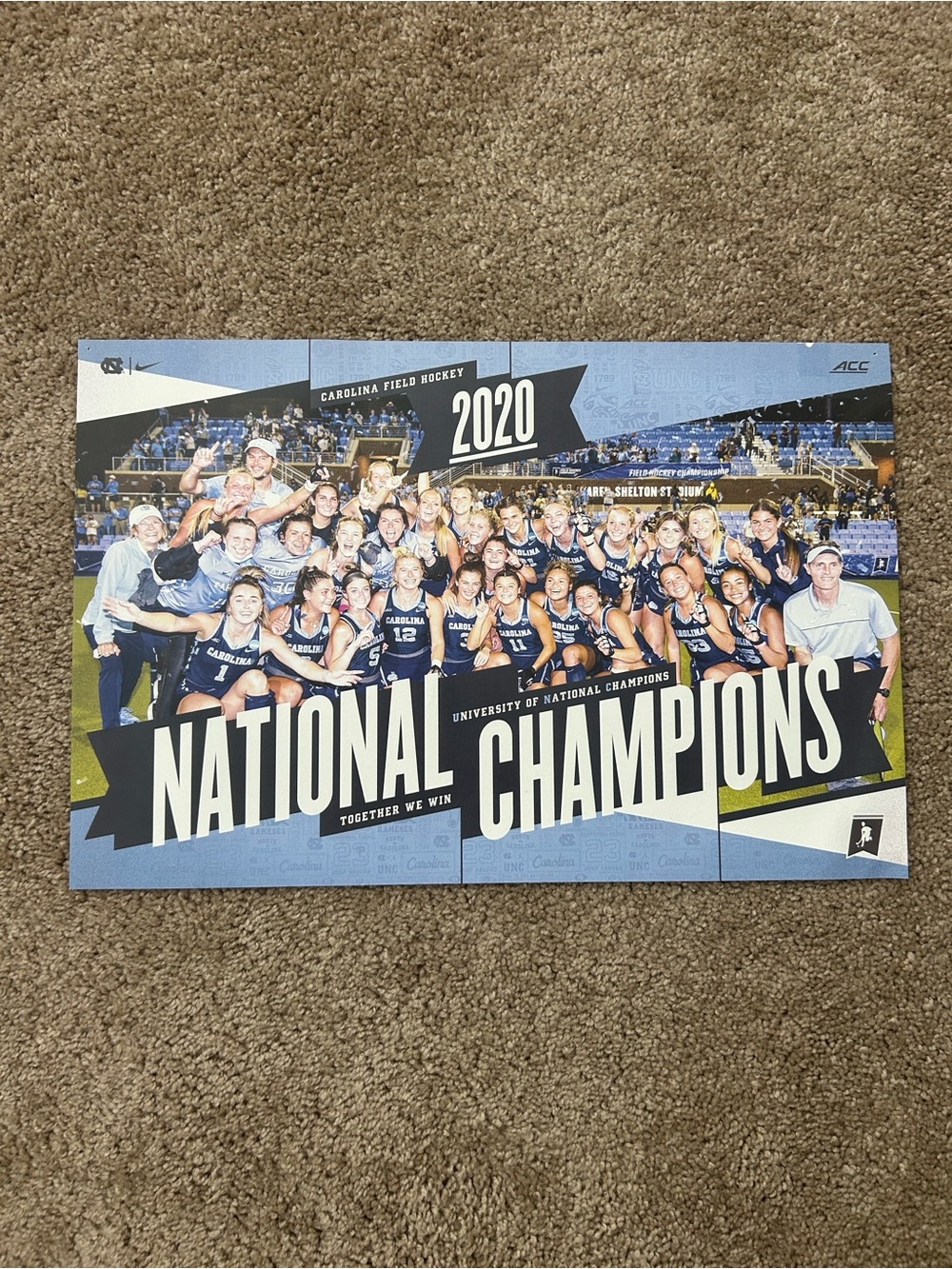 UNC Tar Heels Field Hockey 2020 National Champions Team Poster
